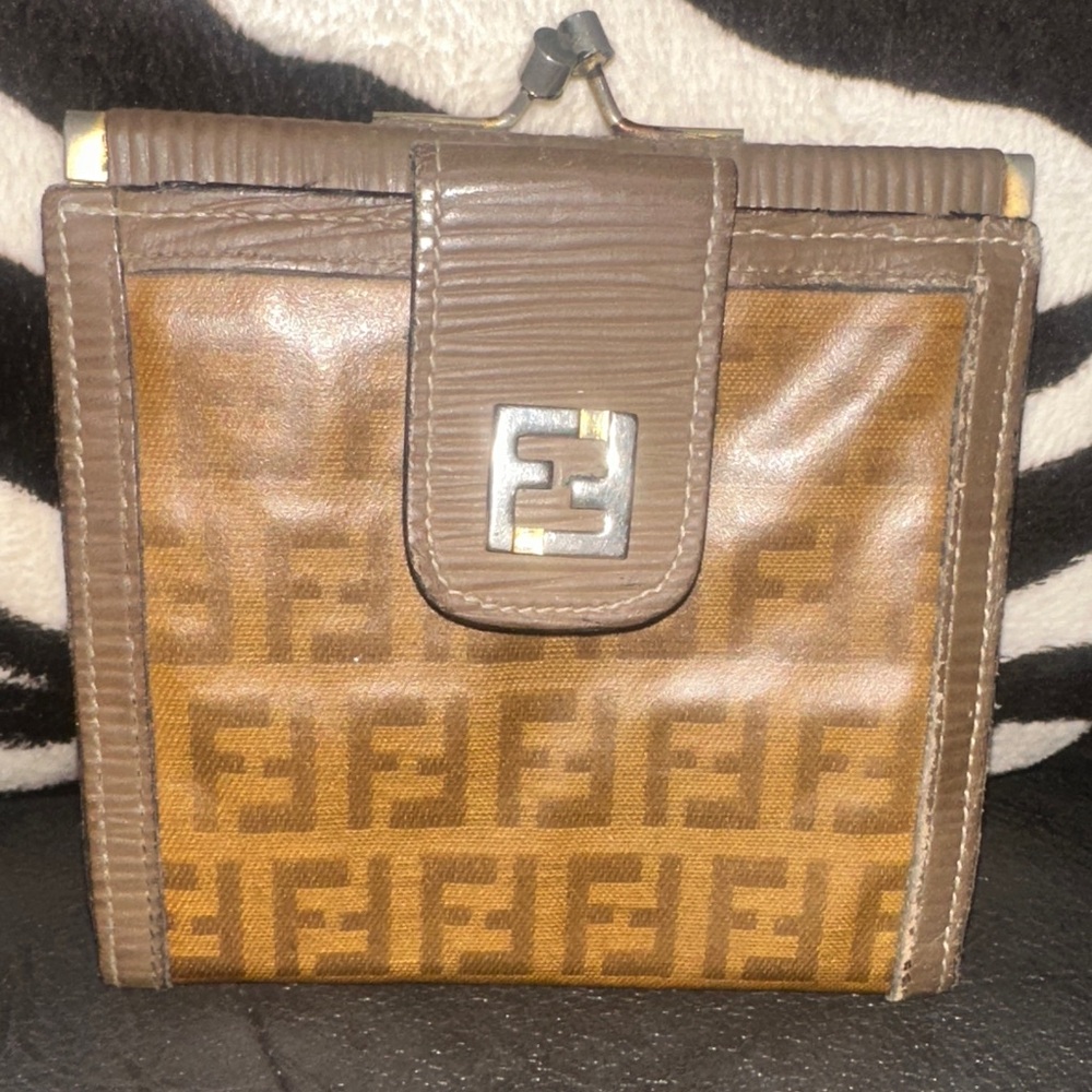 Fendi Tan and Brown Monogram Wallet